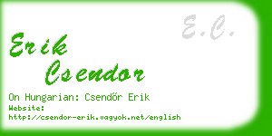 erik csendor business card